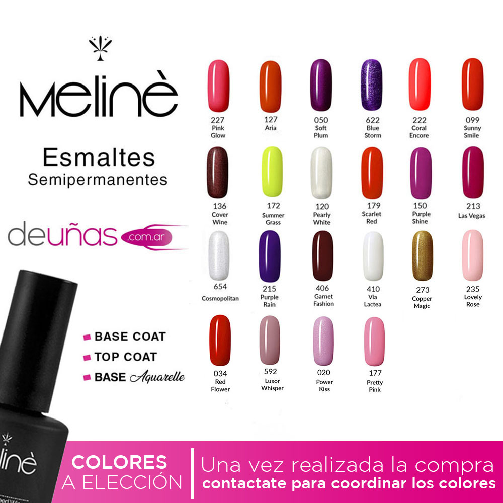 4 Esmaltes Meliné + Cabina Led compact + Kit de Limas 